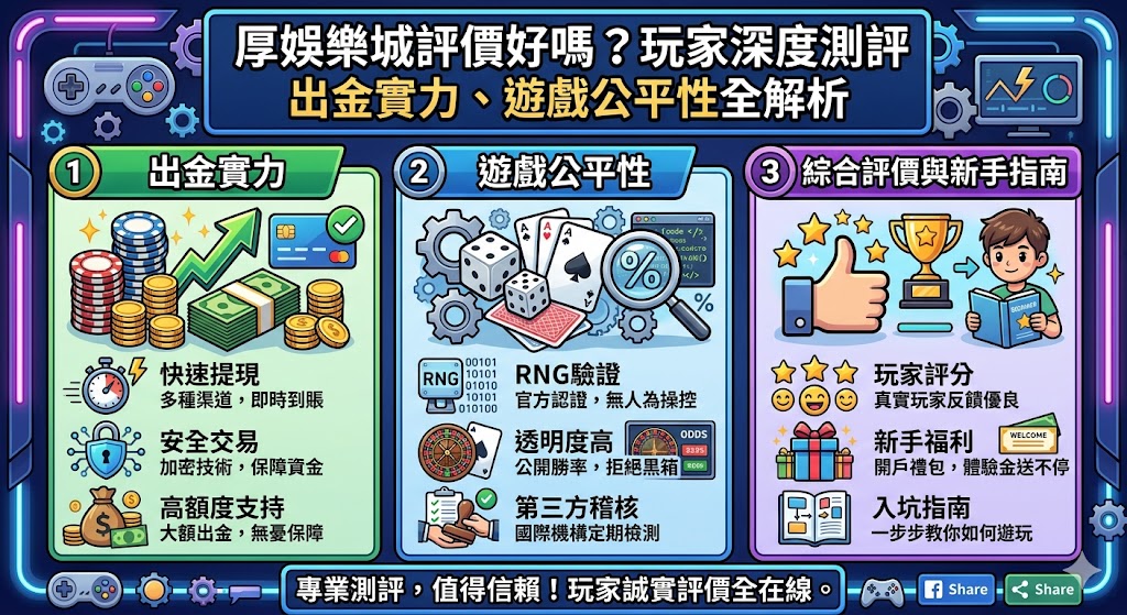 厚娛樂城評價好嗎？玩家深度測評：出金實力、遊戲公平性全解析