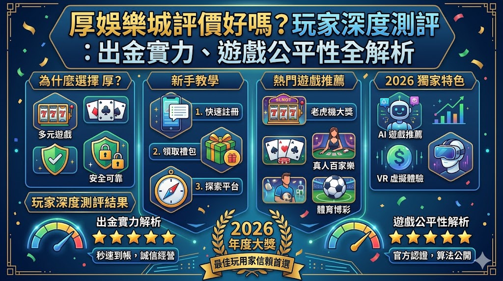 厚娛樂城評價好嗎？玩家深度測評：出金實力、遊戲公平性全解析