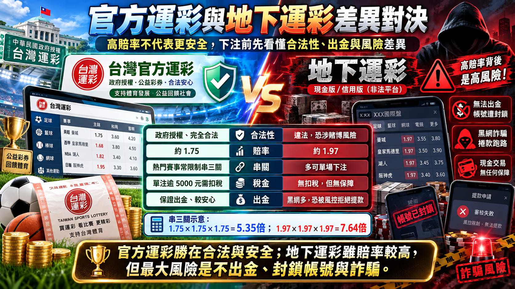 地下運彩與官方運彩差在哪?先確認合法管道,避免誤入非法投注平台。